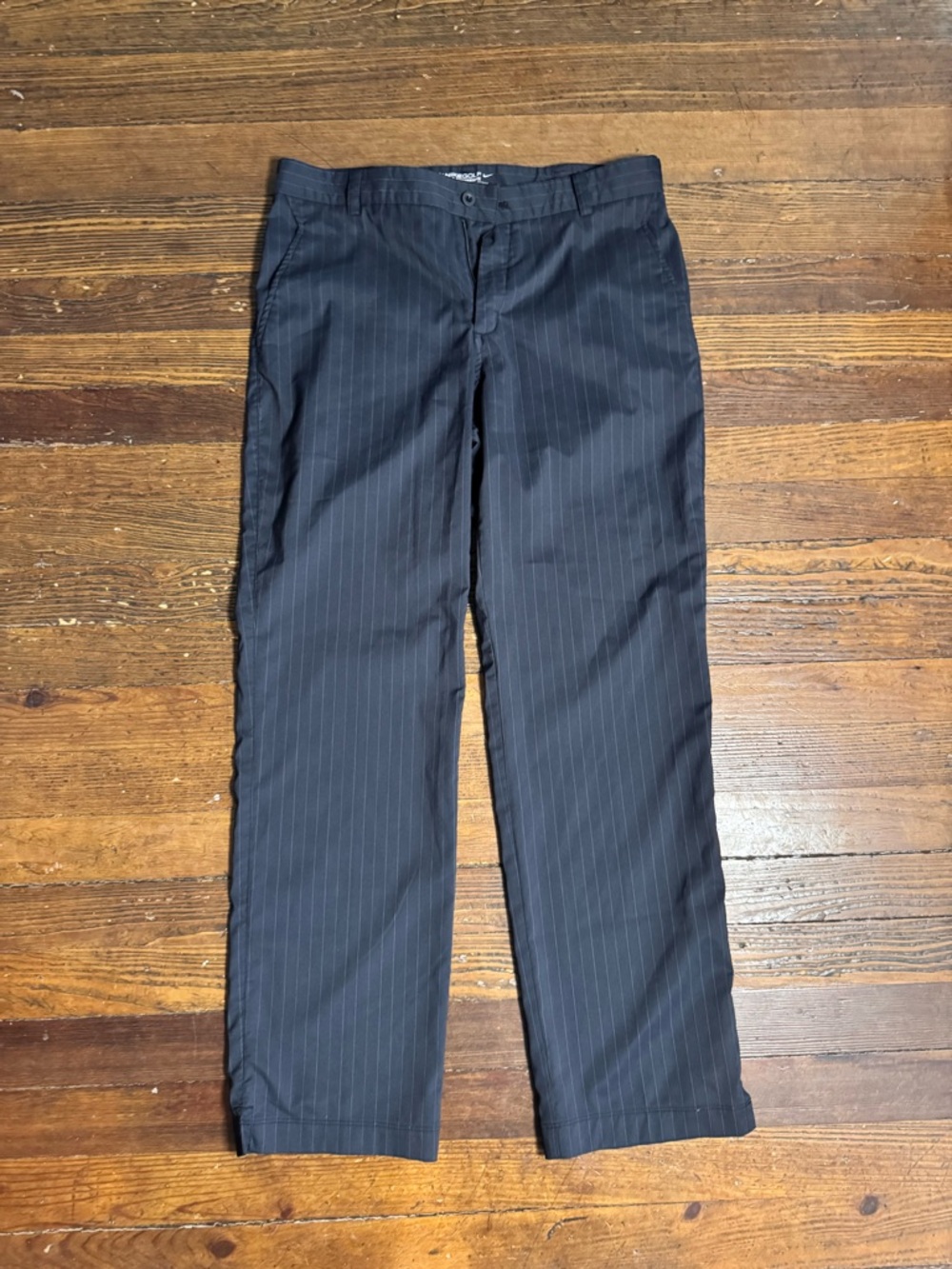 Nike Golf Pants Men's 32 X 30 Dri Fit Tour Performance Gray Black Striped -EUC